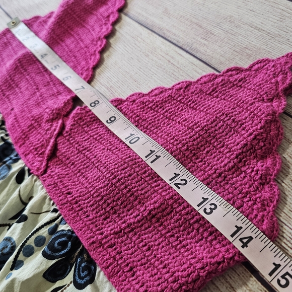 Sweater Project Multi Color Crocheted Floral Sleeveless Summer Top Size Medium - Picture 12 of 12